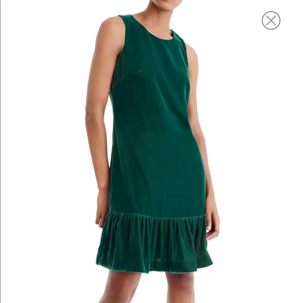 J. Crew emerald green velvet dress